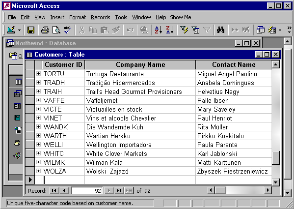 after deleting the Restaurante Villa record