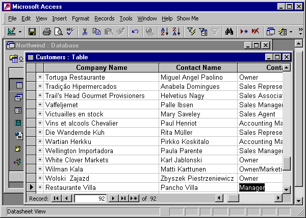 ready to change Contact Title field of the Restaurante Villa record