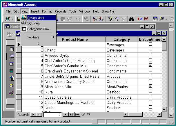 changing back to design view