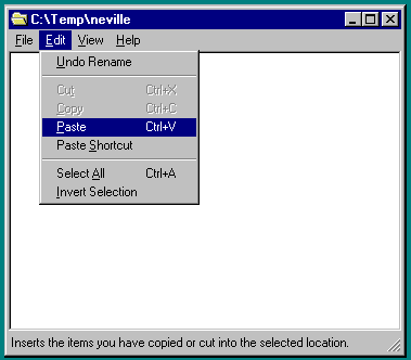 pasting a copy of Northwind into a suitable folder
