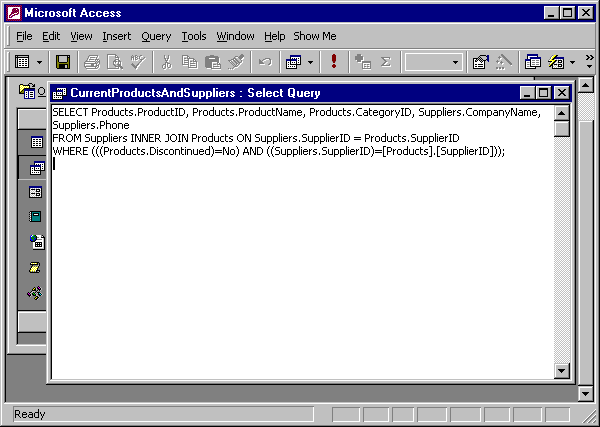 the SQL view of the multi-table query