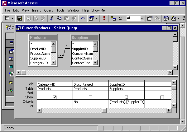the Suppliers column checkbox unchecked