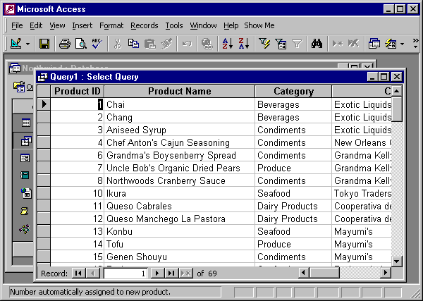 the results table for the simplified new query