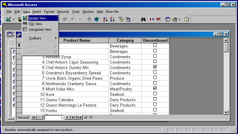 changing back to design view