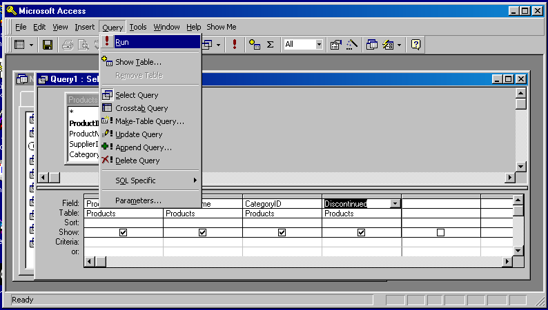 running the new query