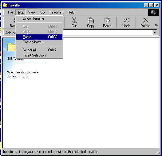 pasting a copy of Northwind into a suitable folder