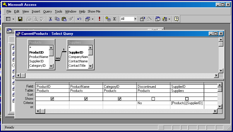 the Suppliers column checkbox unchecked